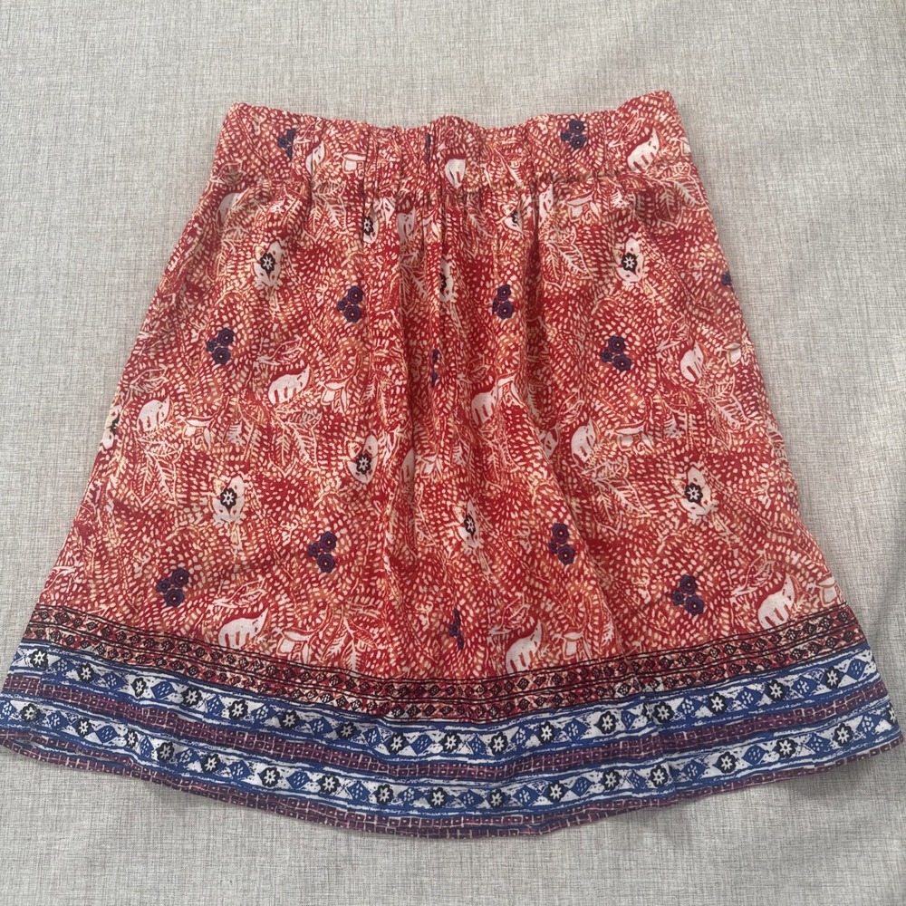 CAbi Skirt Women's Small Batik Bella Casual‎ Pull On front pockets #784 Boho